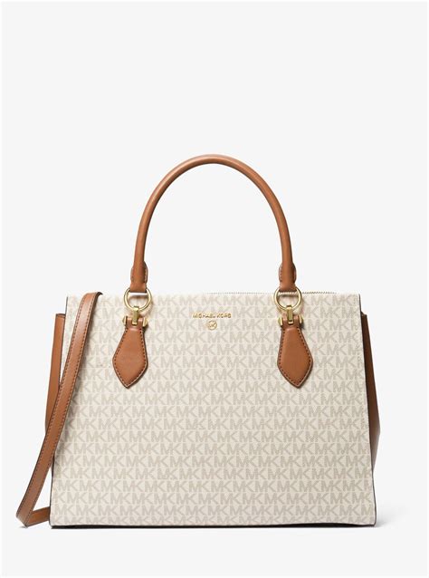 vanilla acorn michael kors bag|Marilyn Large Logo Satchel .